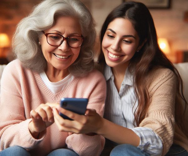 ia-donna-figlia-smartphone